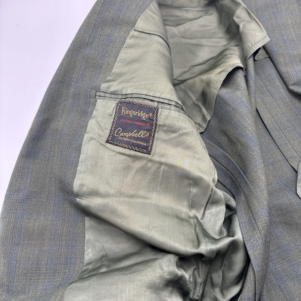 VTG Kingsridge Custom Fabric Campbells Southern California Blazer Mens 42R Green